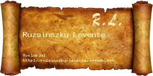 Ruzsinszky Levente névjegykártya